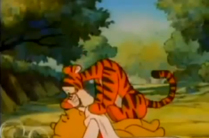 The movie's parts are assigned, with Pooh playing the hero, and Tigger playing the monster
